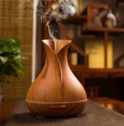Lámpara Humidificadora de Madera Elegante